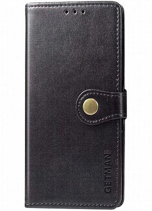 Кожаный чехол-книжка getman gallant (pu) для xiaomi redmi 13c / poco c65 черный