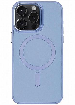 Кожаный чехол bonbon leather metal style with magnetic fit для apple iphone 12 pro max (6.7") голубой / mist blue