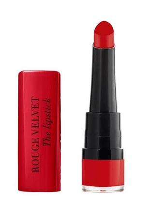 Матовая помада для губ bourjois rouge velvet the lipstick 08 rubi's cute 2.4 г