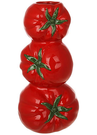Ваза керамическая настольная "tomato" 23.5см красная
