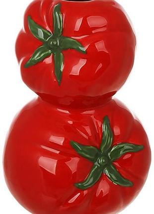 Ваза керамическая настольная "tomato" 16.5см красная