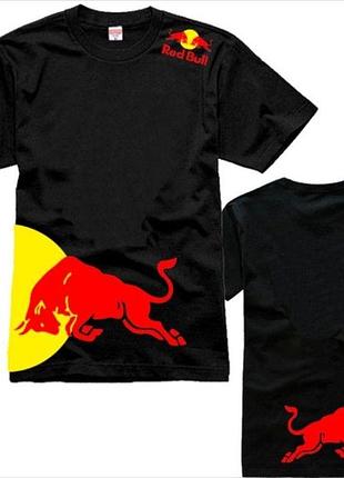 Футболка red bull черная | унисекс с большим принтом спереди и сзади