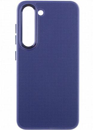 Кожаный чехол bonbon leather metal style для samsung galaxy s23 синий / navy blue
