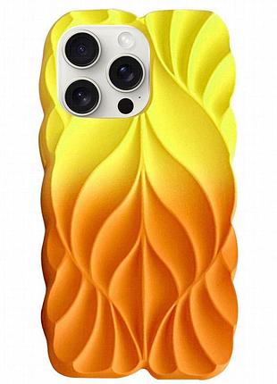 Tpu чехол leaf для apple iphone 14 pro max (6.7") yellow / orange