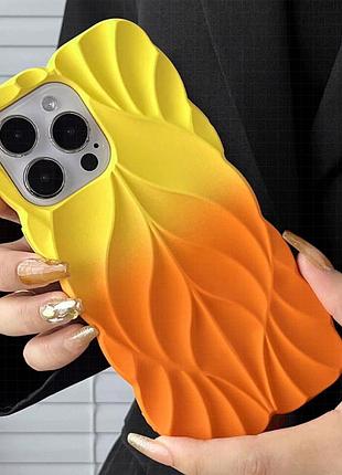 Tpu чехол leaf для apple iphone 14 pro max (6.7") yellow / orange 2