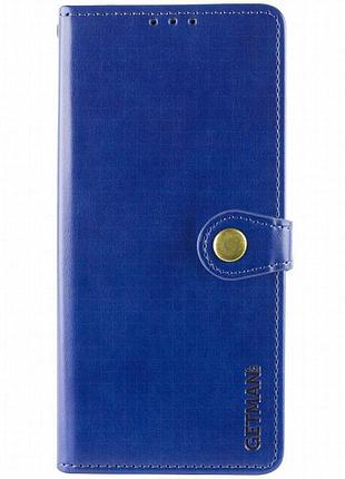 Кожаный чехол-книжка getman gallant (pu) для motorola moto g15 4g синий