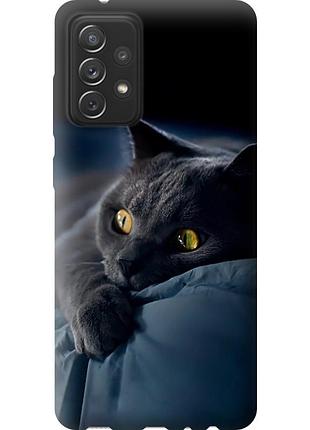 Чехол 2d пластиковый на телефон samsung galaxy a72 a725f дымчатый кот "825t-2247-58250"