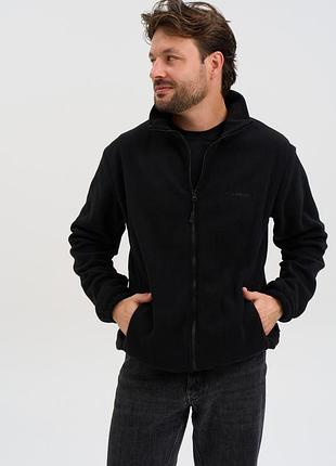 Кофта флисовая мужская norwin tech fleece черный, базовая, теплая, с высоким воротником
