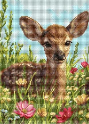 Алмазна мозаїка - маленьке оленя на лузі ©art_selena_ua