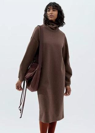 Сукня міді жіноча uniqlo коричнева