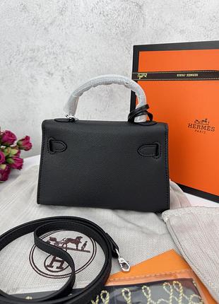 Hermes kelly mini black silver 2