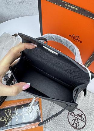 Hermes kelly mini black silver 3