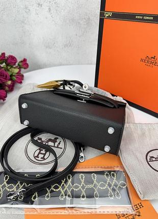 Hermes kelly mini black silver 4