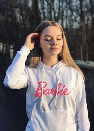 Белое женское худи barbie xxl
