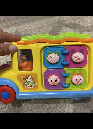 Дитяча розвиваюча музична іграшка hola toys шкільний автобус 796