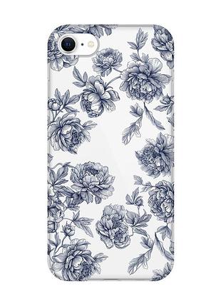 Прозорий чохол для iphone 7 / 8 нічні квіти (принт 432)