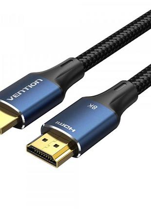 Кабель hdmi vention m-m 1.5 м v2.1 8k 60 гц алюминиевый корпус оплетка blue (alglg)