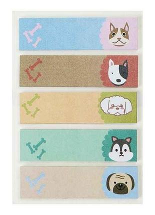Закладки паперові dogs, з клейким шаром, 44x12 мм, 5 диз. по 20 арк., kids line тм zibi