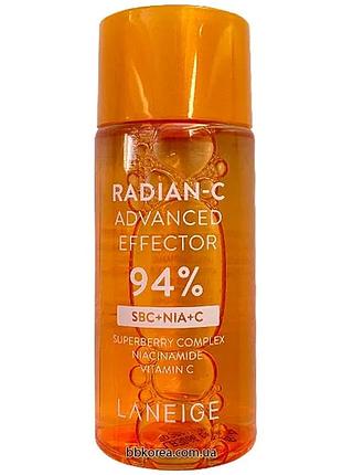 Освітлюючий тонер з вітаміном с пробник laneige radian-c advancer effector