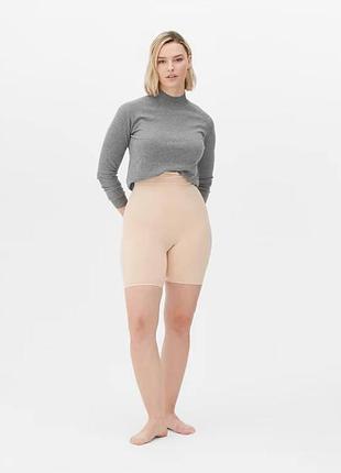 Жіночі безшовні коригуючі шорти primark seamless bumlift shapewear shorts з високою талією м бежевий т-1115/59
