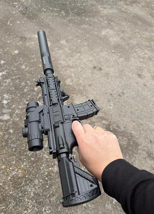 Детская штурмовая винтовка м416 на аккумуляторе, лазерный прицел, автоматическая стрельба