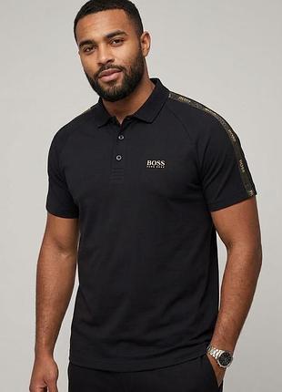 Hugo boss gold capsule оригінал, чорне поло з лампасами, m