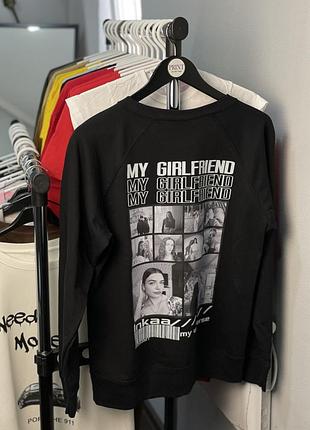 Світшот унісекс - "my girlfriend" з вашими фото, текстом та річницею xxl