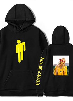 Чорне худі з принтом billie eilish