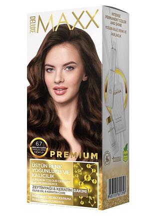 Краска maxx deluxe для волос 6.7 шоколадный кофе 50 мл+50 мл+10 мл