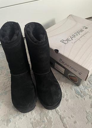 Уггі жіночі bearpaw чорні, розмір 36, довжина устілки 22 см, натуральна шкіра