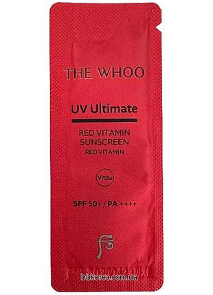 Новая розовая витаминная солнцезащитная сыворотка пробник the history of whoo uv ultimate red vitamin sunscreen spf 50+/pa++++
