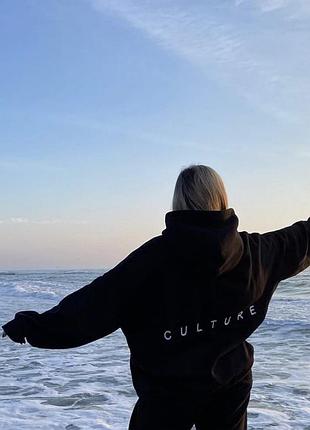 Толстовка\ худи oversize с надписью: "culture".