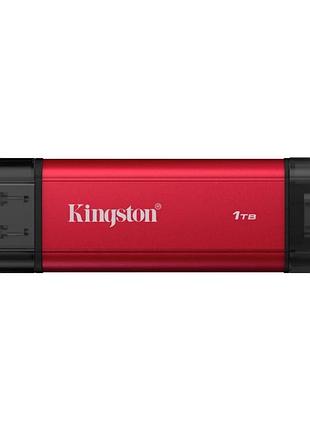 Портативний ssd kingston dual usb-a/c 1tb dual portable 1050mb/s usb 3.2 gen 2 red/black