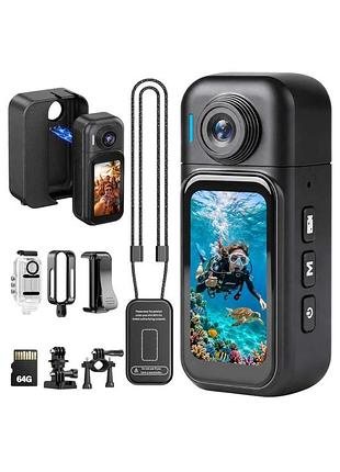 Мини экшн-камера thumb camera s02 full hd (wi-fi, поворотная линза 180°, магнитное крепление)