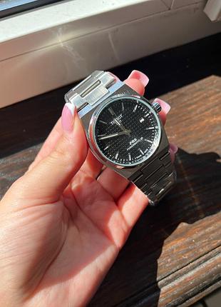 Мужские часы tissot prx powermatic 80 - механический автоматический, 40 мм, черный циферблат, стальной браслет