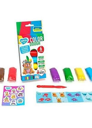Набор теста для лепки "color dough", 6 цветов