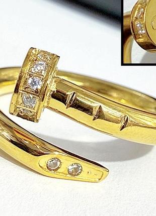 Кільце для жінок cartier juste un clou золотисте з фіанітами