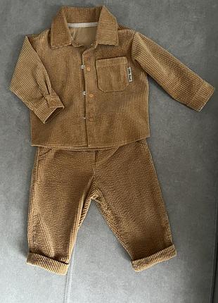 Святковий костюм для хлопчика little angel вельветовий костюм гірчичний