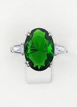 Кільце срібне з зеленим кварцем 19 4,82 г