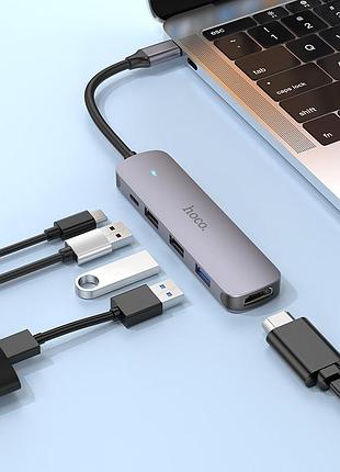 Usb-хаб hoco type-c multi-function.. ) metal gray ( ) 5