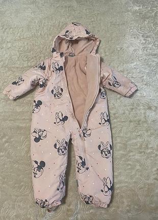 Зимовий комбінезон для дівчаток disney baby рожевий, розмір 98, на флісі