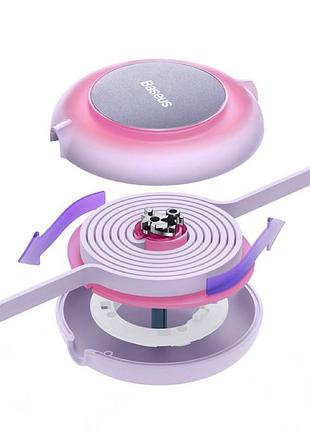 Кабель baseus bright mirror series retractable fast charging data cable usb to m+l+c.. purple ( ) 4