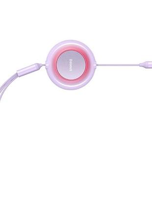 Кабель baseus bright mirror series retractable fast charging data cable usb to m+l+c.. purple ( ) 6