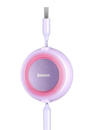 Кабель baseus bright mirror series retractable fast charging data cable usb to m+l+c.. purple ( ) 7