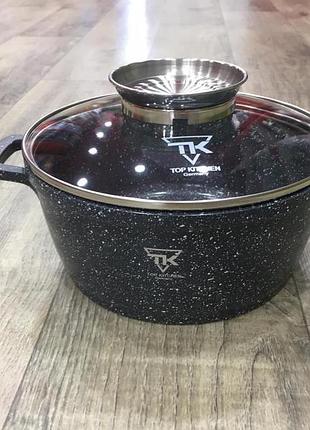 Кастрюля top kitchen (черная в белую точку см) tk (6 шт/ясть)