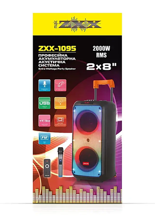 Акустична переносна колонка / 80вт " tws/fm/usb/tf/bt/rec/led/mic/дк ( )