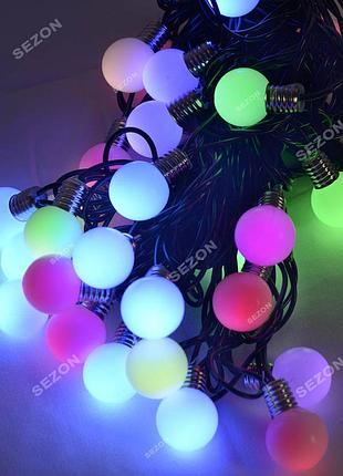Лампочки 25мм led, 7м+ переходник, мульти