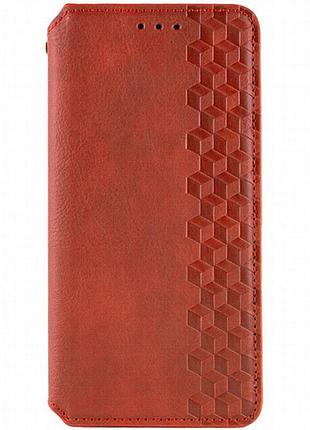 Кожаный чехол-книжка getman cubic (pu) для samsung galaxy s24 ultra красный