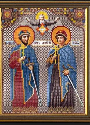 Схема для вишивання бісером ікони. святий борис і гліб.