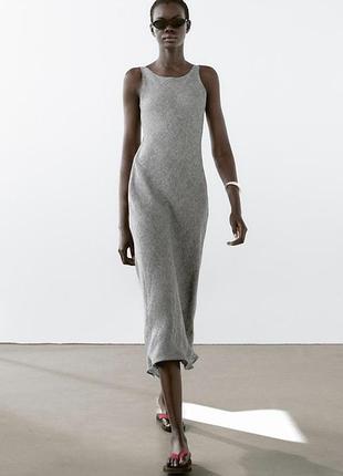 Жіноча літня лляна сукня massimo dutti